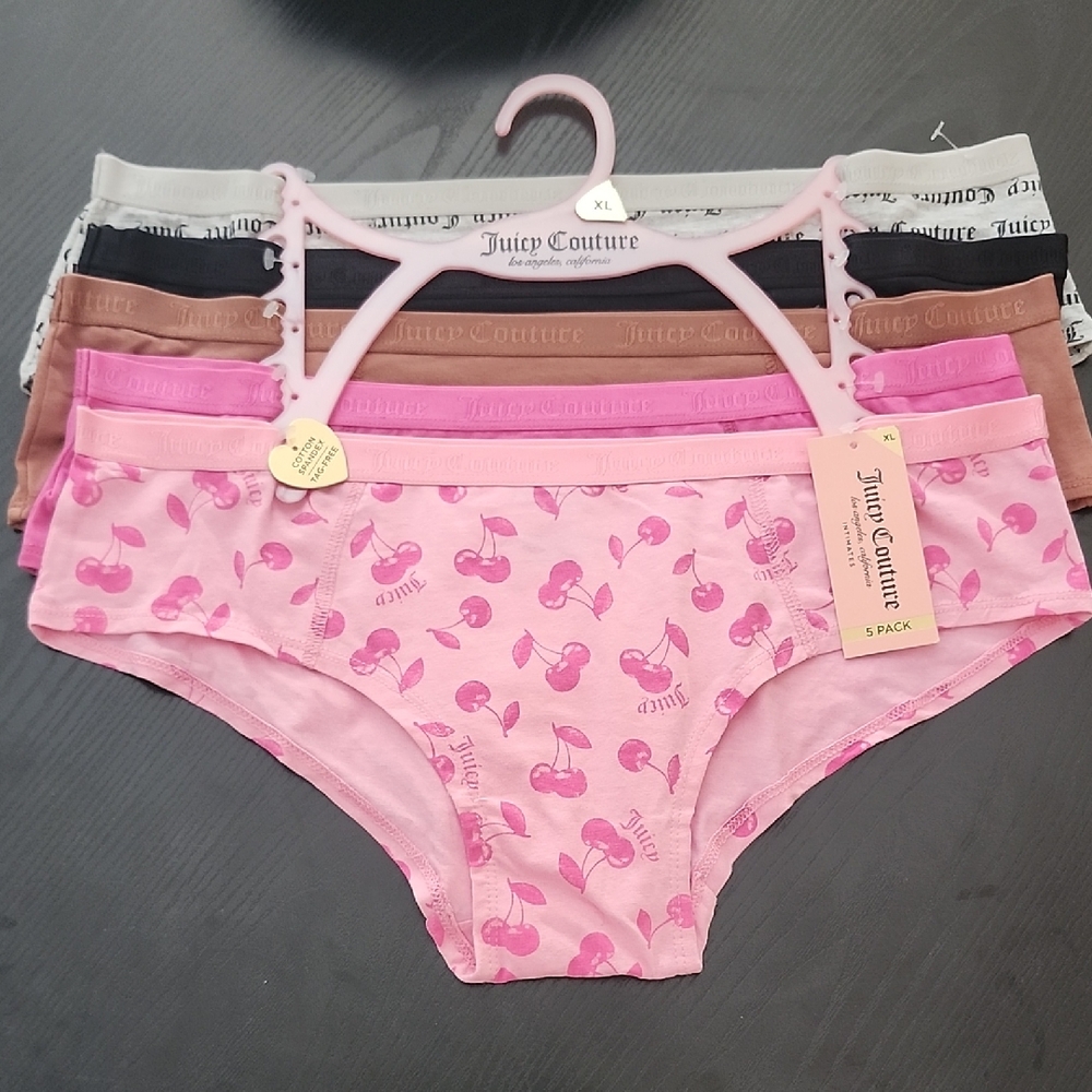 Juicy Couture Womens Cherry Print Underwear - Pink, Black, Gray, Brown